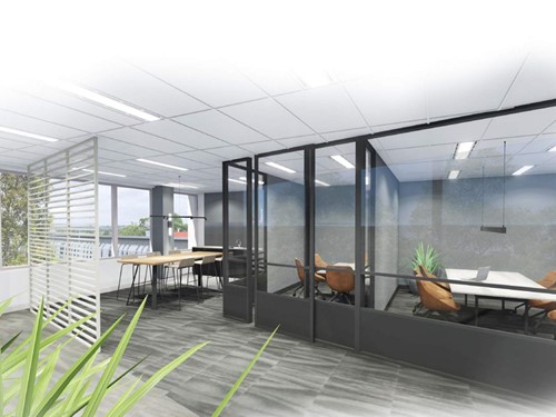 Office space concept with greenery